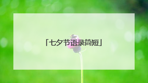 七夕节语录简短
