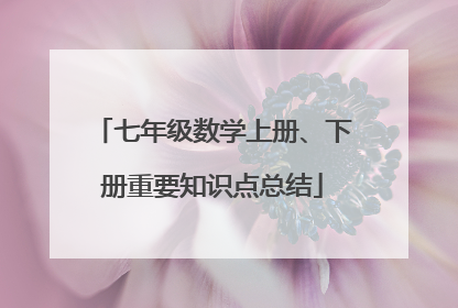 七年级数学上册、下册重要知识点总结