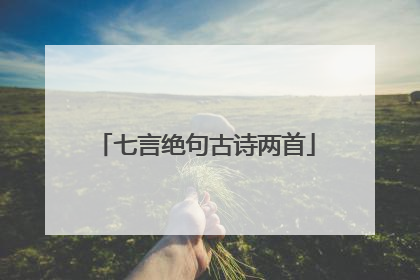 七言绝句古诗两首