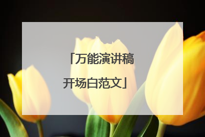 万能演讲稿开场白范文