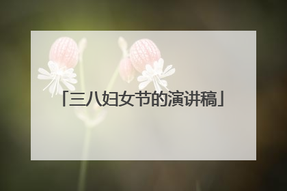 三八妇女节的演讲稿