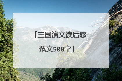 三国演义读后感范文500字
