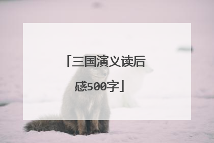 三国演义读后感500字