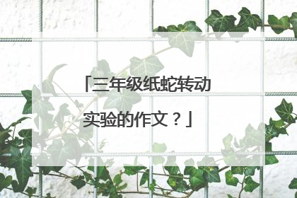 三年级纸蛇转动实验的作文？