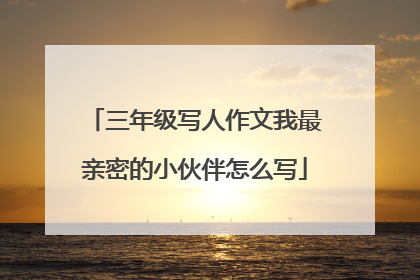 三年级写人作文我最亲密的小伙伴怎么写