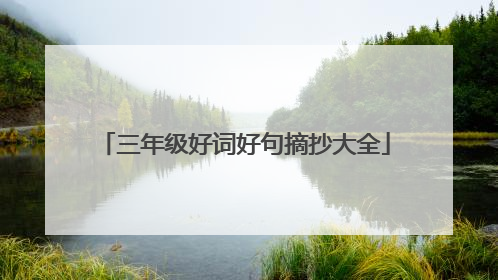 三年级好词好句摘抄大全