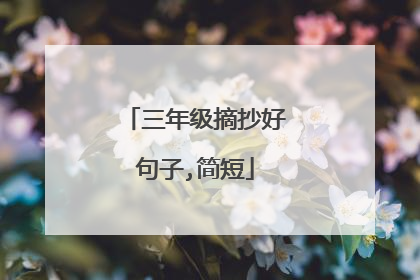 三年级摘抄好句子,简短