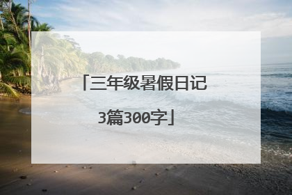 三年级暑假日记3篇300字