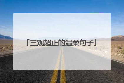 三观超正的温柔句子