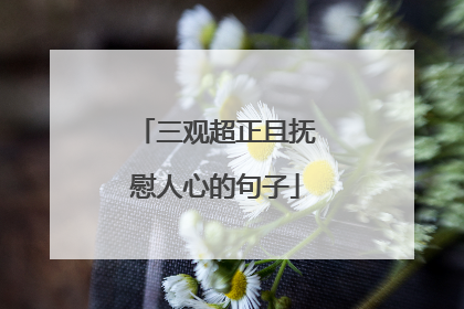 三观超正且抚慰人心的句子