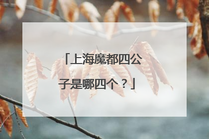 上海魔都四公子是哪四个？