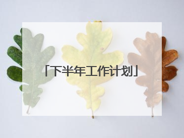 下半年工作计划