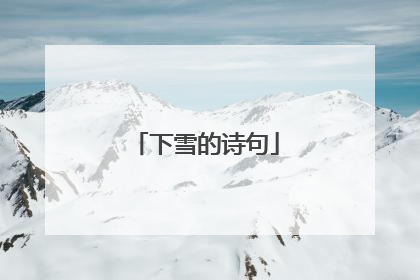 下雪的诗句