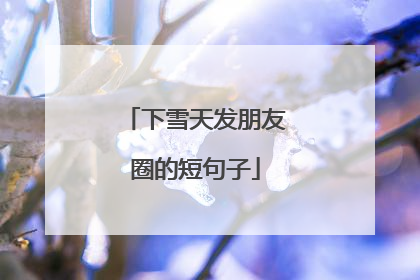 下雪天发朋友圈的短句子