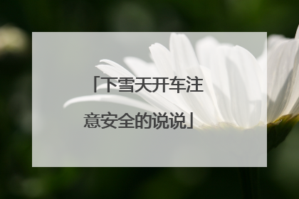 下雪天开车注意安全的说说