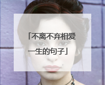 不离不弃相爱一生的句子