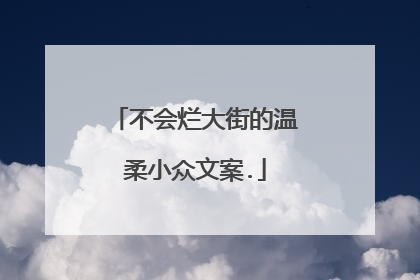 不会烂大街的温柔小众文案.