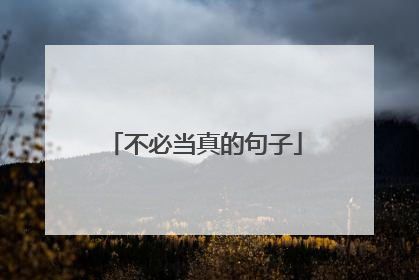 不必当真的句子