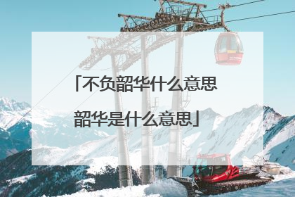 不负韶华什么意思韶华是什么意思