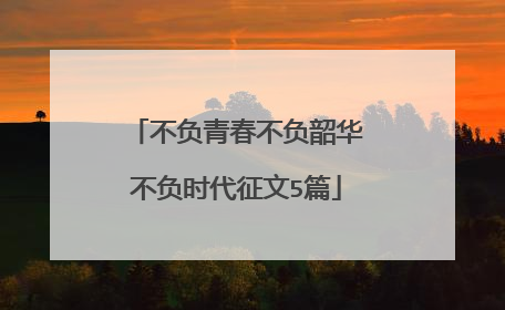 不负青春不负韶华不负时代征文5篇