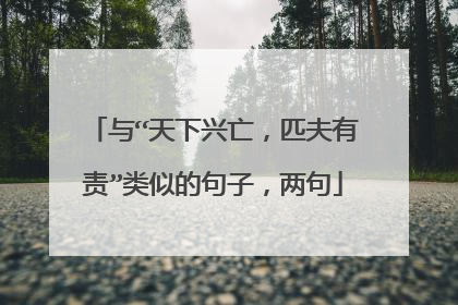 与“天下兴亡,匹夫有责”类似的句子,两句