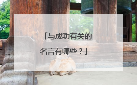 与成功有关的名言有哪些？
