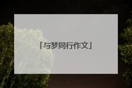 与梦同行作文