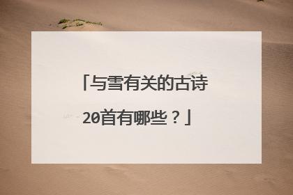 与雪有关的古诗20首有哪些？