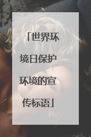 世界环境日保护环境的宣传标语