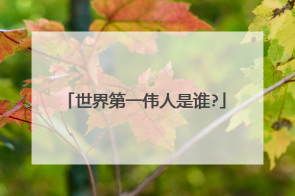 世界第一伟人是谁?