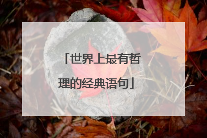 世界上最有哲理的经典语句