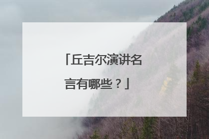 丘吉尔演讲名言有哪些？