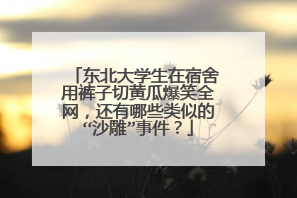 东北大学生在宿舍用裤子切黄瓜爆笑全网，还有哪些类似的“沙雕”事件？