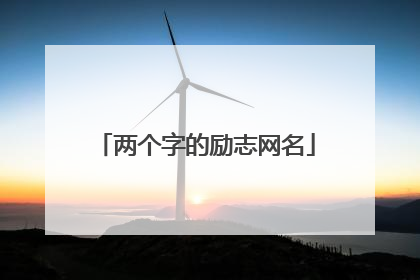 两个字的励志网名
