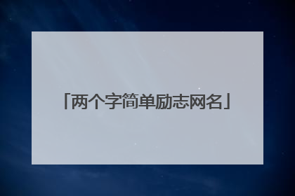 两个字简单励志网名