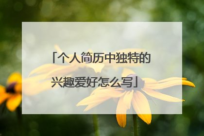 个人简历中独特的兴趣爱好怎么写