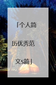 个人简历优秀范文5篇