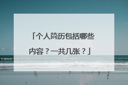 个人简历包括哪些内容？一共几张？