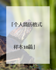 个人简历格式样本10篇