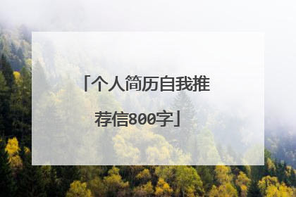 个人简历自我推荐信800字