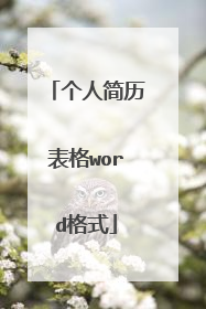 个人简历表格word格式