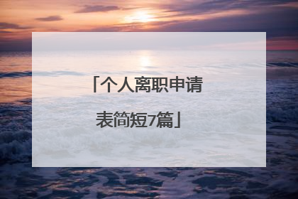 个人离职申请表简短7篇