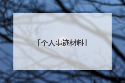 个人事迹材料