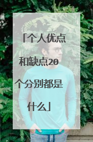 个人优点和缺点20个分别都是什么