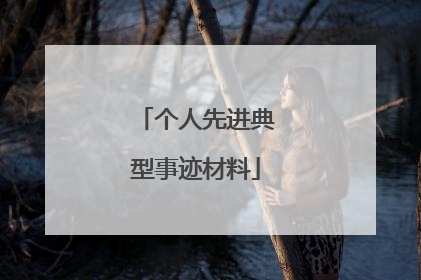 个人先进典型事迹材料