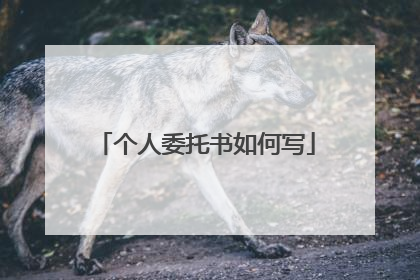 个人委托书如何写
