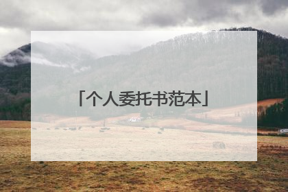 个人委托书范本