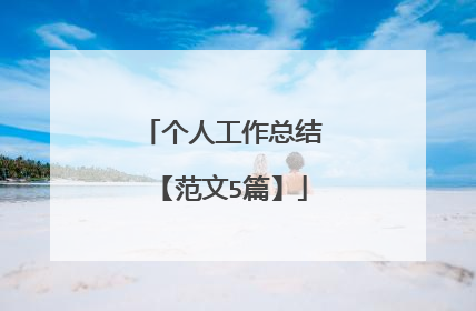 个人工作总结【范文5篇】