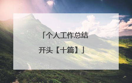 个人工作总结开头【十篇】
