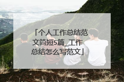 个人工作总结范文简短5篇_工作总结怎么写范文